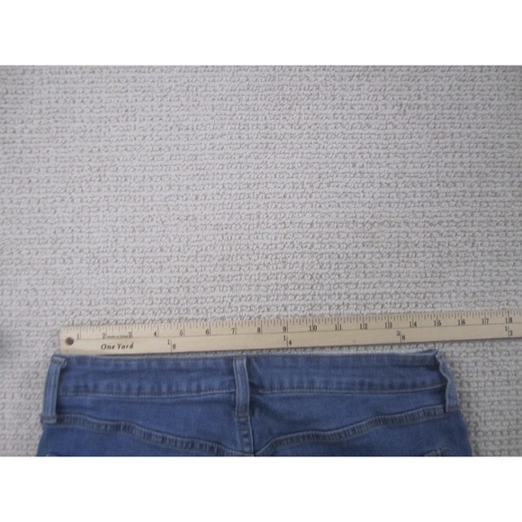 Old Navy‎ Jeans Womens 8 Blue High-Rise Loose Wide Leg Stretch Denim Mid Wash - Picture 9 of 10